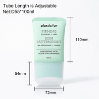 Tube plat ovale vide de 100 ml en PE avec interrupteur marche/arrêt pour emballage de sérum capillaire et gel de traitement du cuir chevelu, idéal pour les brosses de massage à marque privée