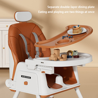 Chaise de repas moderne pour enfants, portable, pliable en plastique, réglable, pour bébés, vente en gros pour les foyers