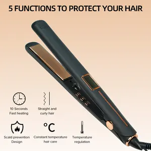 Professional Wide Floating Plate Hair Flat Iron 250C Ceramic Coating Hair Straightener 500F LCD Flat Irons