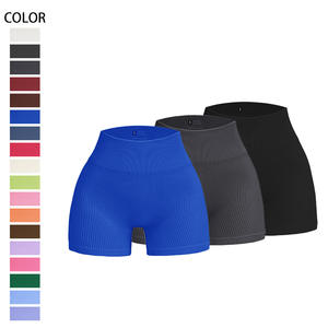 Pantalones Cortos Deportivos de Mujer con Efecto Push-Up, Tejido Acanalado, Sin Costuras, para Yoga, Novedad 2024, Gran Venta - Product Image 1
