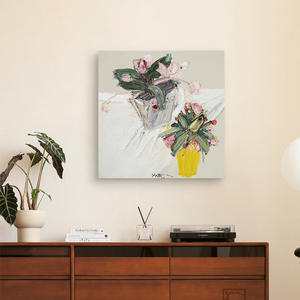 Nordique Ins plante fleur salon peinture décorative Niche Art abstrait salle à manger murale lumière Style français chambre toile - Product Image 2