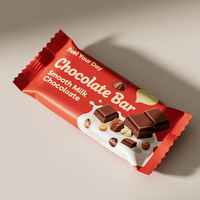 Emballage de barre chocolatée imprimé personnalisé biodégradable, sac d'emballage en plastique pour bonbons, barres énergétiques