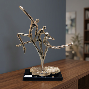 Aluminum High Q Modern Silver <b>Figurative</b> Sculpture Handmade Eco-Friendly Durable Metal Art Tabletop Decor Living Room Home - Product Image 3