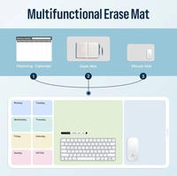 Organisateur de bureau tout-en-un, tapis de bureau effaçable à sec anti-taches, tapis de souris antidérapant, calendrier réutilisable