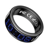 Anillo Inteligente SQY01 con Pantalla Digital, Resistente al Agua IP68, Monitor de Actividad Física, Sueño y Salud, Metálico