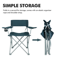 Fauteuil à dossier d'extérieur Chaise de camping compacte Chaise de directeur légère pliable Chaise de pêche portable confortable
