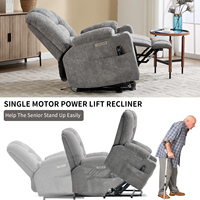 Fauteuil inclinable moderne en métal et tissu DOSER avec massage électrique inclinable, port USB - Soins à domicile pour les personnes âgées