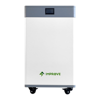 Batterie LiFePO4 32 kWh 51,2 V 640 Ah sur chariot pour système de stockage d'énergie solaire domestique IP65 CAN Hybride Réseau 8000+ Cycles BMS Intelligent