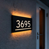 Lampes murales solaires LED modernes argentées IP65, étanches, pour extérieur, jardin, numéros d'adresse, panneaux de maison, plaque de porte de cour