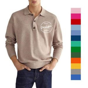 OEM – Nouveau pull molletonné 100 % coton à manches longues, coupe décontractée, épaules tombantes, avec logo brodé ou imprimé personnalisé, idéal pour le sport et les loisirs - Product Image 1