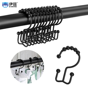 Crochet de rideau de douche double face en acier inoxydable, antirouille, pour rideau et serviette de salle de bain - Product Image 1