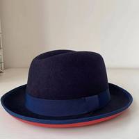 Chapeaux en feutre de laine en gros avec bord rouge, style Fedora, en feutre de lapin, personnalisables, nouvelle mode, OEM, ajoutez votre logo, sans droits de douane
