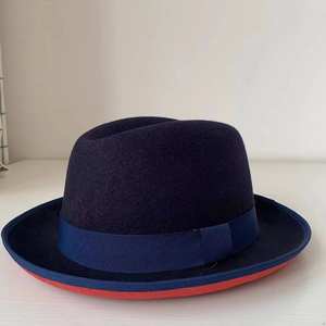 Chapeaux en <span class=keywords><strong>feutre</strong></span> de laine avec bord rouge <span class=keywords><strong>sous</strong></span> fedora chapeaux en <span class=keywords><strong>feutre</strong></span> de fourrure lapin personnalisé mode nouveau OEM mettre votre logo pas de tarifs - Product Image 6