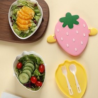 Boîte à lunch en plastique à double étage en forme de fraise, très vendue, pour enfants et étudiants, contenants à collation pour la maternelle