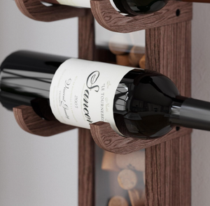 Estante <span class=keywords><strong>de</strong></span> Vino <span class=keywords><strong>Vertical</strong></span> <span class=keywords><strong>de</strong></span> <span class=keywords><strong>Madera</strong></span> para Montar en la Pared con Almacenamiento para Corchos, Capacidad para 3 Botellas, para Decoración del Hogar, Cocina, Restaurante o Bar - Product Image 5