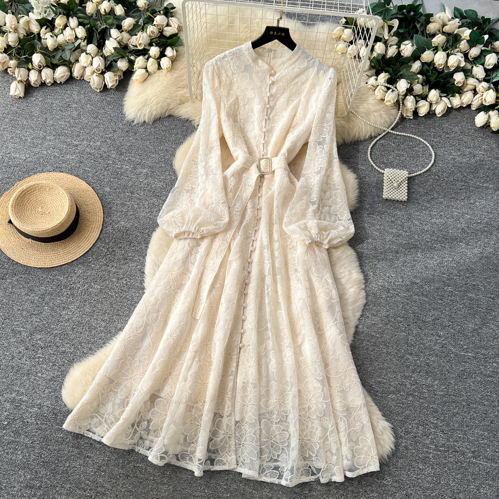 jaded london luiza mesh beaded strappy backless mini dress Beige Long Sleeve Embellished Lace A-Line Gown main image 0