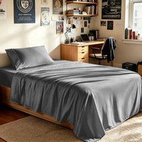 Ensemble de housse de couette en coton 100% premium, tissage satiné, 400TC, certifié Oeko-Tex, taille Queen, quatre pièces, literie toutes saisons
