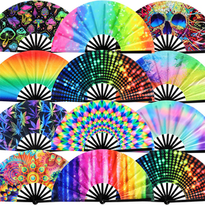 พัดมือพับได้ขนาดใหญ่ 13 นิ้ว สีสันสดใส แบบพกพา สั่งทำได้ จัดส่งในวันเดียวกัน เหมาะสำหรับงานเทศกาลและปาร์ตี้ จำนวนมาก - Product Image 5