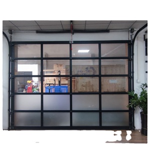 Porte <span class=keywords><strong>de</strong></span> <span class=keywords><strong>garage</strong></span> personnalisable en alliage d'aluminium 24x24 <span class=keywords><strong>de</strong></span> haute qualité Porte en verre <span class=keywords><strong>de</strong></span> style industriel fini pour les villas Caractéristique antivol - Product Image 1