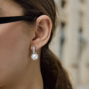 Boucles d'oreilles créoles J&D Jewelry en résine et perles, avec strass étincelants et pendentifs en acier inoxydable pour femme - Product Image 4