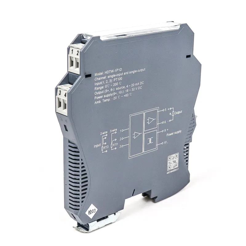 Din rail temperatuur zender pt100 om 4-20ma converter