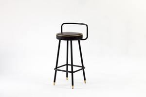 Tabourets de bar modernes avec structure en métal et assise rembourrée pour îlot de cuisine, bar à petit-déjeuner et bar à domicile - Product Image 2