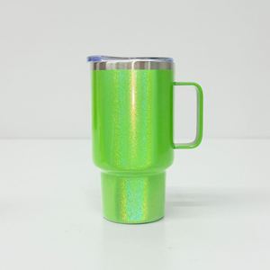 Mini-gobelets isothermes à double paroi de 3 oz, vierges pour sublimation, effet holographique scintillant, avec poignée - Product Image 2