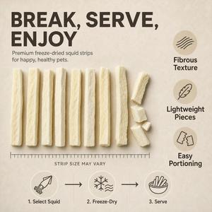 Paitei High <strong>Protein</strong> Grain-Free Low Fat Natural Seafood Healthy Premium Pet Dog Cat Treats Snacks Freeze-dried Squid Fillet - Product Image 4