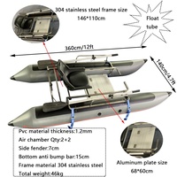 Pequeño catamarán para una persona, kit de asiento inflable flotante barato, barco pontón con motor eléctrico