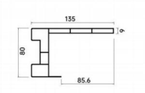 Profilé de garniture profilé pour encadrement de fenêtre extérieur encastré <span class=keywords><strong>double</strong></span> couche 135, projection 50 mm, couverture murale 85 mm, épaisseur murale 1,6 mm - Product Image 3