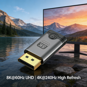 Adaptateur Type C vers DP 8K, câble d'extension convertisseur 1.4 Femelle vers Mâle, haute vitesse, neuf, protection OTP pour TV, ordinateur portable, moniteur - Product Image 2