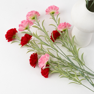 Flores Artificiales, 5 Cabezas de Claveles, Flores de Seda Sintética, Decoración para el Hogar, Puerta, Boda, Exterior, Arreglos Florales, Adornos, China - Product Image 5
