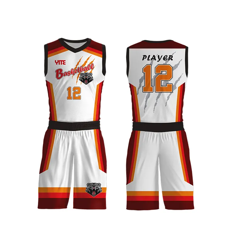2024 Custom Basketball Wear Sublimation Print Quick Dry Basketball Jerseys Uniform