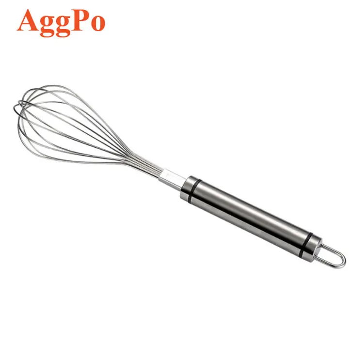 Egg Whisks for Cooking - Set of 2 Semi-Automatic Spin Rotary Whisk and Hand Push Egg Beater, Stainless Steel Hand