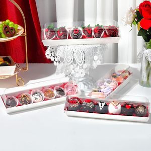 กล่องกระดาษใสสำหรับแสดงขนมทรัฟเฟิลเคลือบช็อกโกแลต สตรอว์เบอร์รี ชีสเค้ก และเบเกอรี่ต่างๆ - Product Image 1