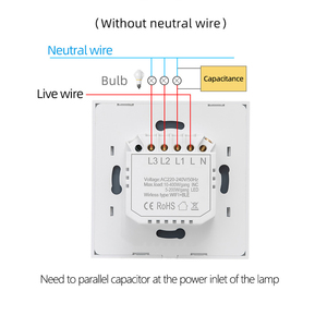 Langyeao wifi thông minh điều khiển bằng giọng nói Tường Đèn chuyển đổi cho tuya từ xa EU/UK Cắm ABS Vật liệu 10A không có dây trung tính tương thích thông minh - Product Image 6