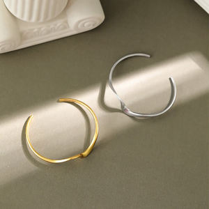 Brazalete de plata de ley 2022 chapado en oro, joyería con patrón de onda y otros diseños, pulsera para mujer 925 - Product Image 2