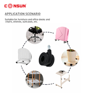 Roulettes de mobilier Roulette universelle pour chaise de bureau Roulettes pivotantes avec serrure