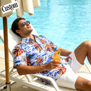Factory Outlet hommes décontracté hawaïen impression chemise vente chaude à <span class=keywords><strong>la</strong></span> mode été ODM lâche plage vacances court respirant été - Product Image 1