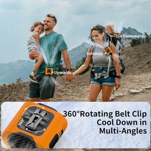 Ventilateur de ceinture multifonction portable Socool avec lumière, batterie 14500mAh, banque d'alimentation pour voiture, usage extérieur et domestique, fabriqué en plastique - Product Image 2