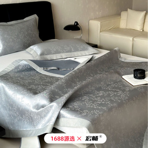 Hongchang Ice <b>Silk</b> Mat Set 1.5m 1.8m Summer Cooling Fitted <b>Sheet</b> Light Luxury Bedding - Product Image 2