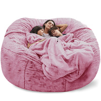 Housse géante pour pouf en fourrure, couvre-canapé moelleux et lavable pour adultes, idéal pour salon et chambre à coucher