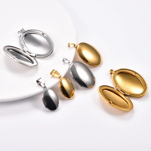 Collier avec pendentif médaillon ovale en acier inoxydable pour photo, breloque cadre photo, chaîne pour femmes et hommes, accessoires de bijoux en métal - Product Image 4