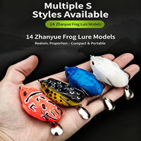 Leurre de pêche en silicone personnalisé en usine, 12g 5.5cm, leurre grenouille bionique, leurre de surface à lame rotative, modifié à la main, pour la pêche au saumon et au rayon en eau salée