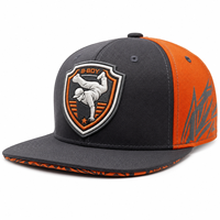 Casquette Snapback Bicolore Tendance Gris Foncé Orange avec Panneaux Personnalisés Brodés Visière Plate Style Hip Hop Fournisseur d'Usine ODM