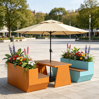 Meubles combinés élégants et résistants aux intempéries avec jardinière pour les loisirs en plein air, les moments de détente et les contextes commerciaux