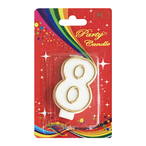Feliz cumpleaños número velas con Color oro frontera cera digital figura número 0-9 pastel Topper Decoración - Product Image 5