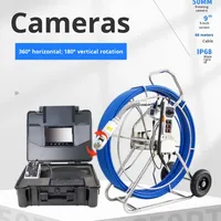 Caméra d'inspection de canalisations de grande taille avec protection IP68, haute précision, rotation à 360 degrés, sonde de 50 mm, bobine de 60 m, pour drainage municipal