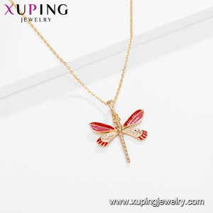 46957 Joyería Xuping, Hermosos Collares de Moda, Collares con Forma de Mariposa Chapados en Oro - Product Image 3