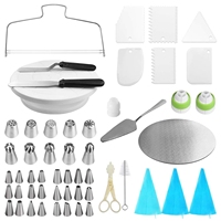 Kit de décoration de gâteau avec plateau tournant de gâteau Kit de fournitures de décoration de plateau tournant de gâteau ensemble buses de cuisson sacs à douille outils de cuisine